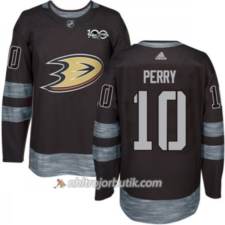 Män Ishockey Anaheim Ducks Tröja Corey Perry 10 1917-2017 100th Anniversary Adidas Svart Authentic